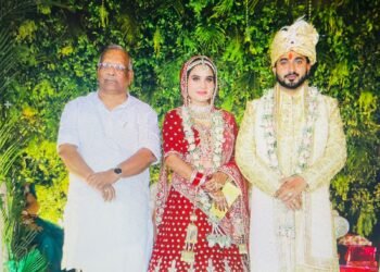 Deputy CM Tarkishore Prasad attends Actress Kaavya Singh and Shivam Samrat wedding ceremony in Patna