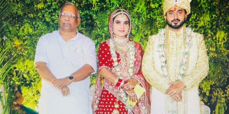 Deputy CM Tarkishore Prasad attends Actress Kaavya Singh and Shivam Samrat wedding ceremony in Patna