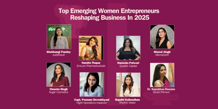 Emerging Women Entrepreneurs, JustWravel, Ghazal Alagh, Namita Thapar, Namrata Patwari, Vineeta Singh’s Bold Bet, Capt. Poonam Devrakhyani, Rajathi Kalimuthan, Dr. Suprabhaa Raorane